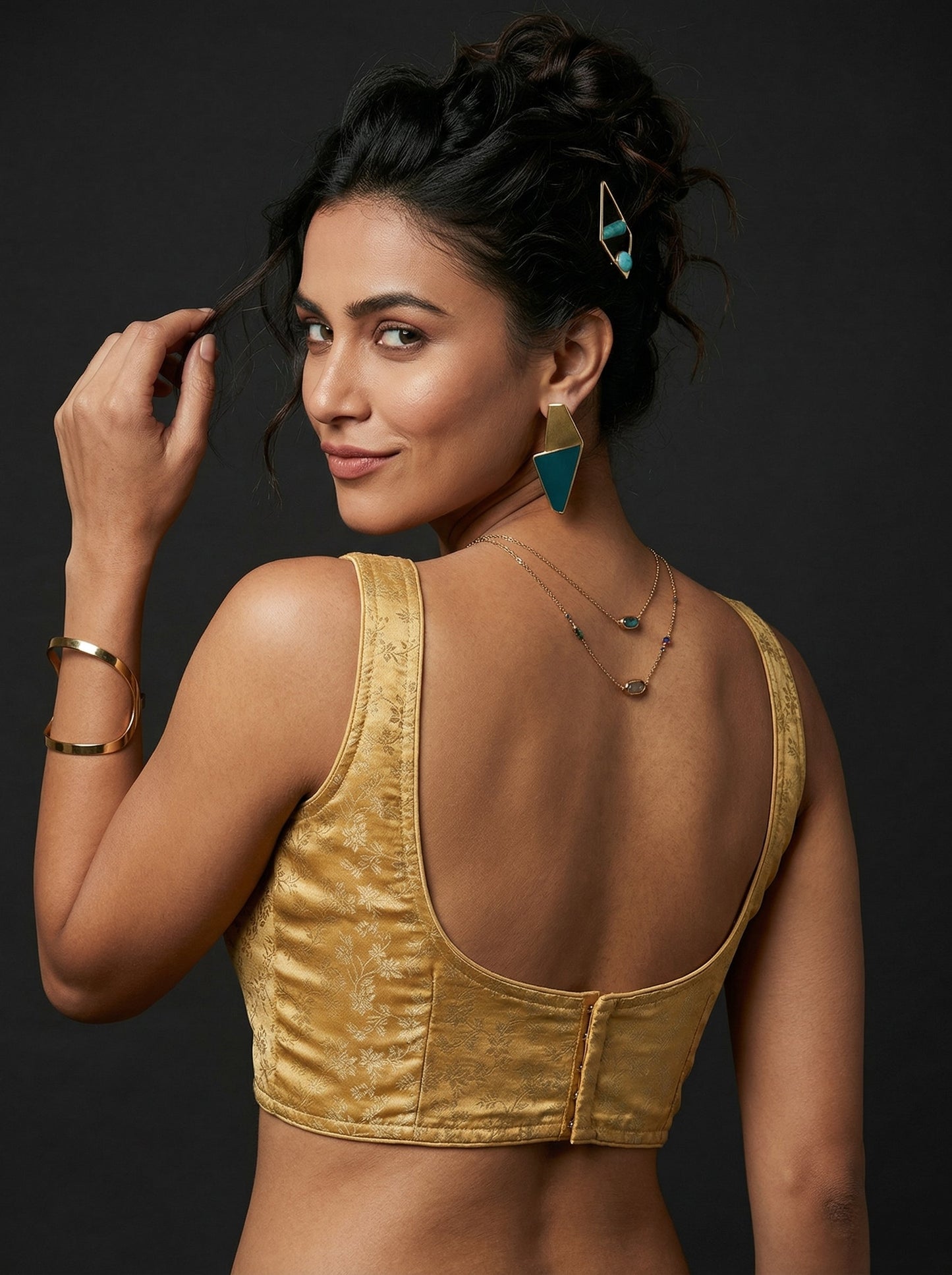 Golden Touch-Katan Banarasi Silk Blouse