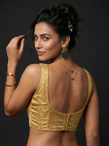 Golden Touch-Katan Banarasi Silk Blouse