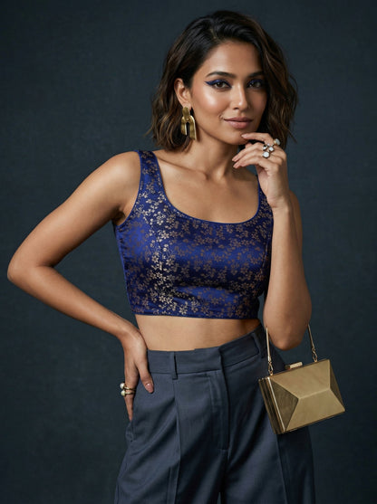 Golden Touch-Katan Banarasi Silk Blouse