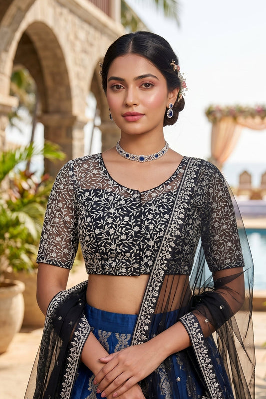 A Quiet Connection- Designer Net Blouse
